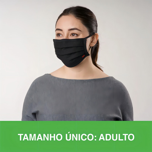 Máscara Tecido Lavável E Reutilizável 3m Preta 1 Unidade Cor Preto