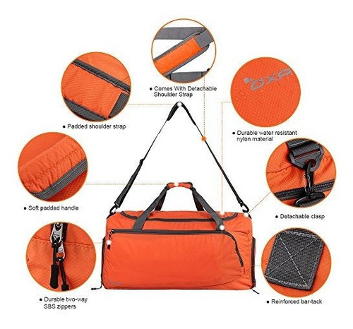 Bolso De Viaje Ligero Y Plegable De Oxa Con Bolsa De Zapatos