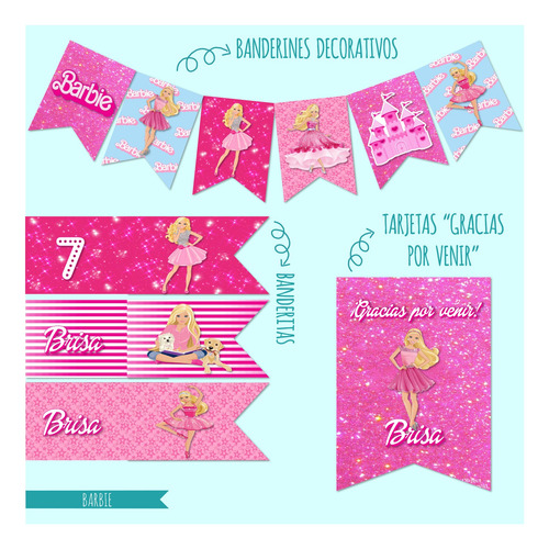 Barbie Kit Cumpleaños Imprimible Editable