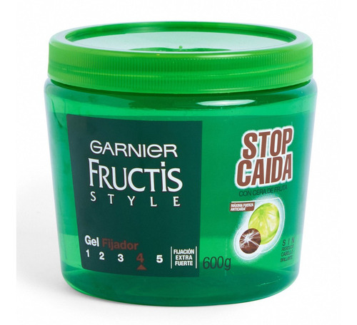 Gel Fijador Fructis Style Stop Caida Fijación 4 Tarro 600 G