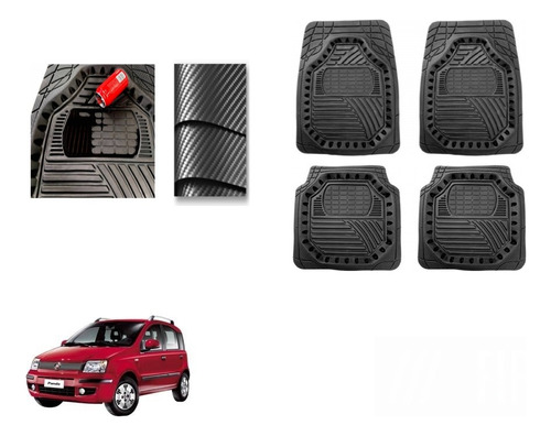 Tapetes Carbono 3d Grueso Fiat Panda 2017 A 2020