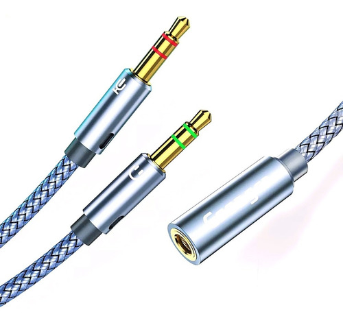 Cable Splitter Audífonos Y Micrófono A 3.5mm Hembra 25cm
