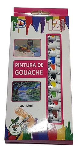 Pintura - Tempera De Gouache - Guache 12 Colores 12 Ml