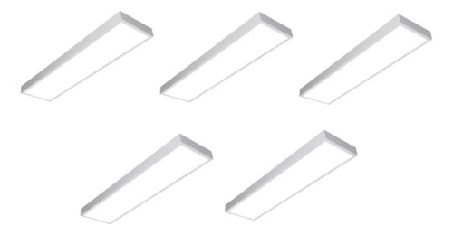 Foco Panel Led 48w 120x30 Cm Plafón Blanco Sobrepuesto X5