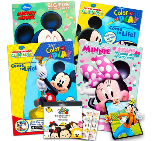 Disney Coloring Book Super Set Pegatinas (4 Libros De A...