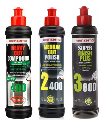 Kit Combo Menzerna 3 Pasos - Fg400 2400 3800 - 250ml