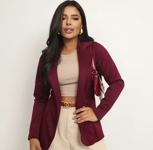 Blazer Feminino Social Acinturado Elegante Sem Botao Aberto (várias cores)