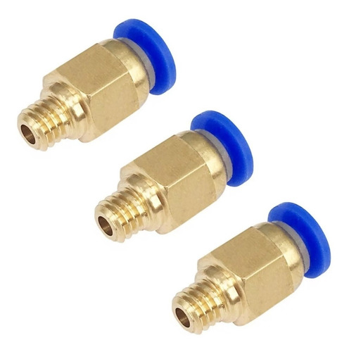 3 X Conector Neumático Ender 3 Ender 5 Extrusor Mk8 Rosca M6