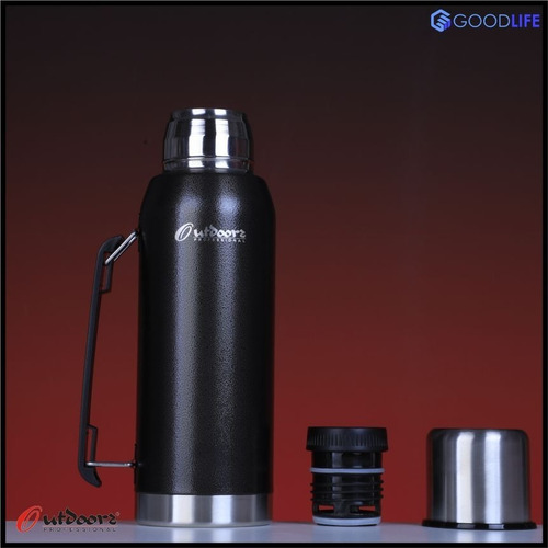 Imagen 5 de 8 de Termo Acero Outdoors Professional 1.4 L Pico Cebador Negro