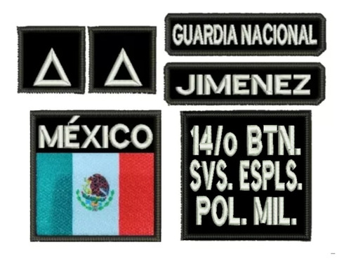 Pack Parches Bordados Para Chamarra Guardia Nacional 