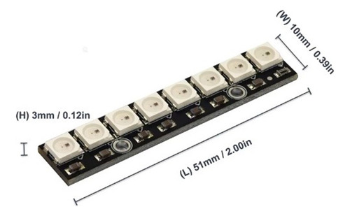 5 Módulos Ws2812 Tira De 8 Led Rgb 5050 Arduino Pic Adafruit
