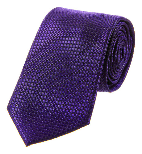 Corbata Hombre Formal Tejido Jaquard Slim Vittorio Forti Color Morado Diseño de la tela Relieve Largo 6.5 cm