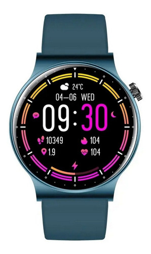 Ryscom Reloj Inteligente Circular Smartwachth Android Llamada Messan Whatsap Pantalla Completa Responde Llamadas Bluetooth Notificaciones Fondos Intercambiables Frecuencia Cardíaca Deportivo Azul