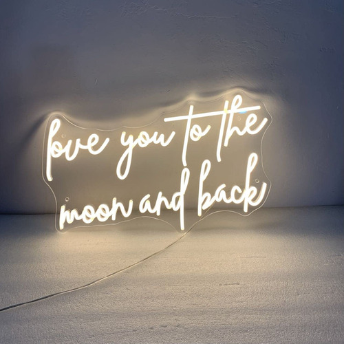 Letrero Neon Texto Ingl «love You The Moon And Back» Back X