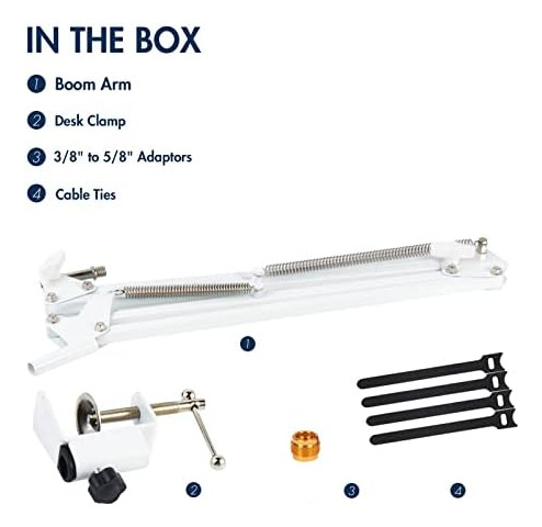 Brazo De Brazo Blanco Para Hyperx Quadcast, Soporte Blanco P