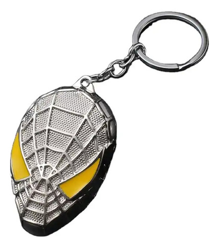 Llavero Marvel & Dc Comics Mascara De Spiderman Gris