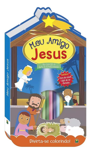 Livro Infantil Para Colorir Com Lápis De Cor Meu Superkit De Arte & Criatividade! Meu Amigo Jesus