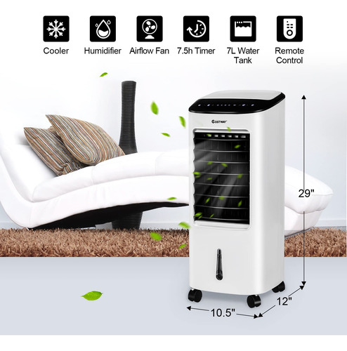 Enfriador De Aire Evaporativo Portátil 3 Modos 7.5h Timer