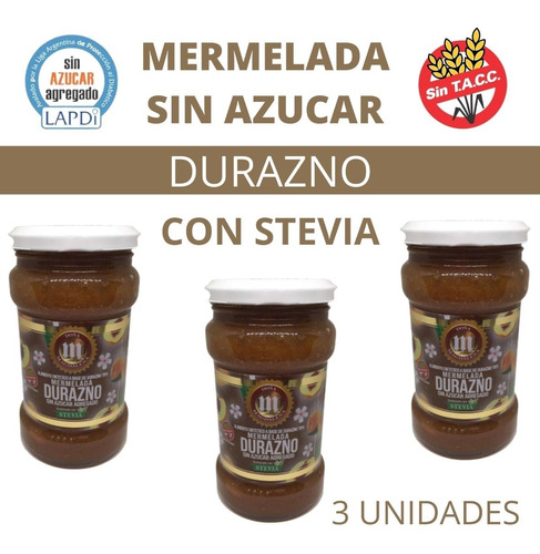 Mermelada De Durazno S/azúcar C/stevia Doña Magdalena X3u