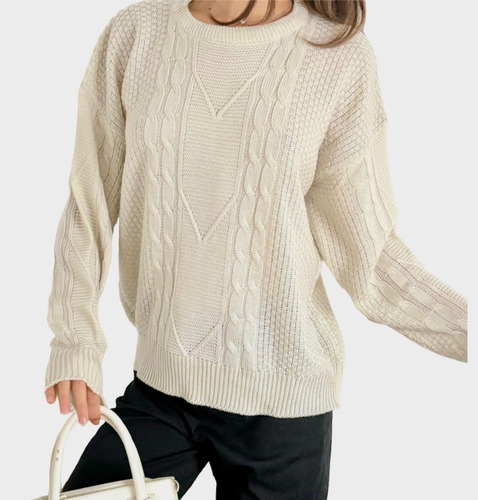 Sweater Trenzado Hilo Soandex Abrigado Diseño Go