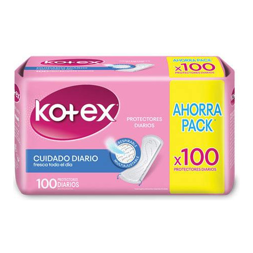 Imagen 1 de 3 de Protectores Diarios Kotex Sin Perfume X100