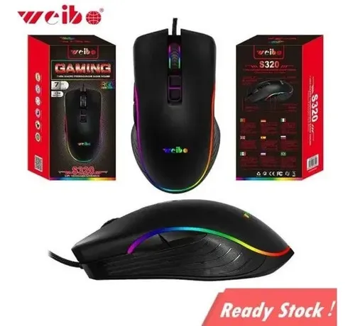 Mouse Gamer 7 Botones Con Luces Led Weibo S320