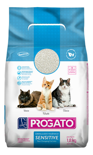 3x Areia Granulado Higiênico Para Gato Progato Sensitive