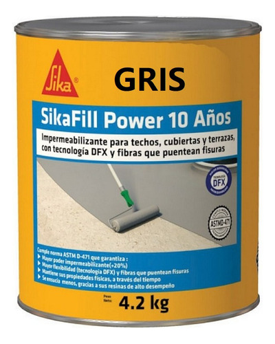 Sikafill Power 10 Años Gris Impermeabilizante X 4.2 Kg