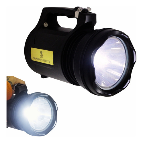 Holofote Super Potente Led Recarregável 30w Td 6000a T6 Luz Branco