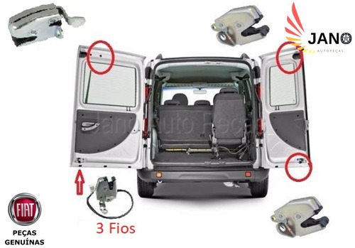 Kit 4x Fechadura Porta Traseira Inf Sup Fiat Doblo 2012