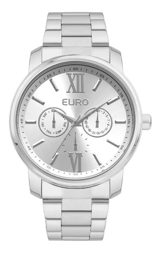 Relógio Euro Feminino Multiglow Prata