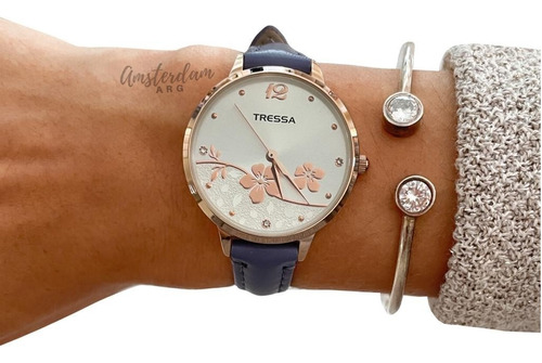 Reloj Tressa Dama Modelo Molly  Flores Chico  Amsterdamarg