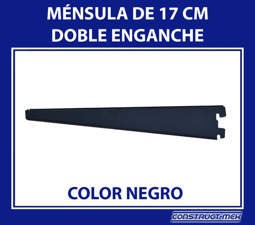 6 Mensula Reforzada 17cm Doble Enganche P/riel- Estanterias