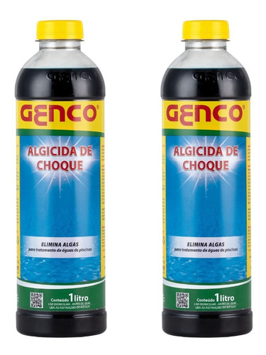 Kit 2 Algicida Choque Piscina Agua Verde Elimina Algas Genco