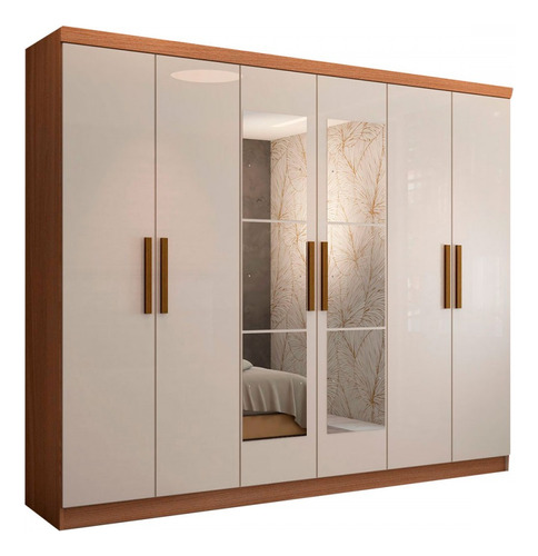 Guarda-roupa Casal Odisseia 6 Portas 2 Gavetas Com Espelho