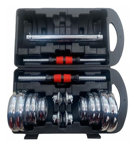 Kit Mancuernas Pesas 20 Kg Juego De Mancuernas Cromadas