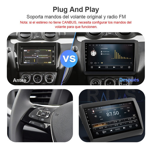 Estéreo 2+32g Para Suzuki Swift 2018-2022 Carplay Gps Wifi