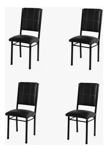 Juego Set Sillas Cocina Comedor Living Caño Reforzado Respaldo Tapizado Reforzadas Oferta X4 Envio Gratis