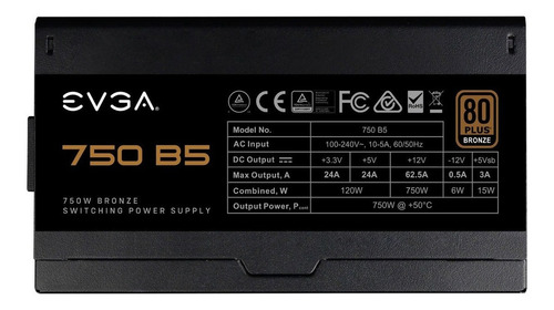 Fuente Poder Evga 750w 80+ Bronze Modular 220-b5-0750-v1