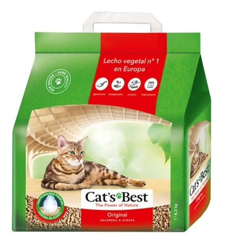 Arena Gato Cats Best Biodegradable 4.3 Kg 10 Lt x 2.1kg de peso neto