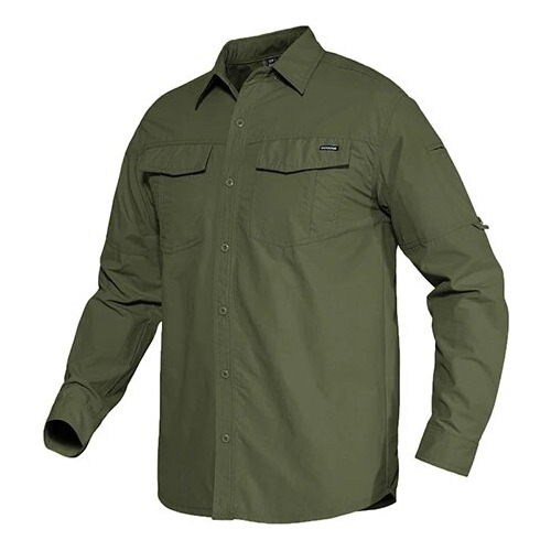 Camisas Cargo Safari Para Hombre, Camisas De Trabajo Largas