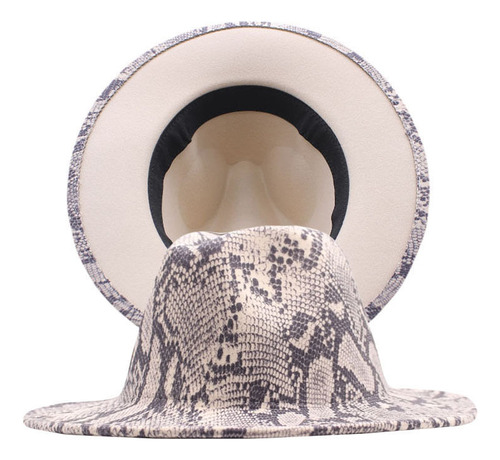 Sombrero De Ala Grande Con Estampado De Serpiente Para Hombr