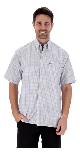 Camisa Hombre Manga Corta Hombre Corte Recto Cuadros