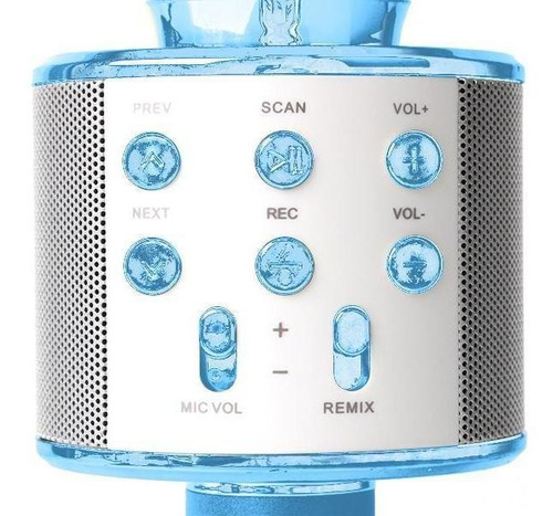 Wster Ws-858 - Altavoz y micrófono Bluetooth para karaoke, color azul