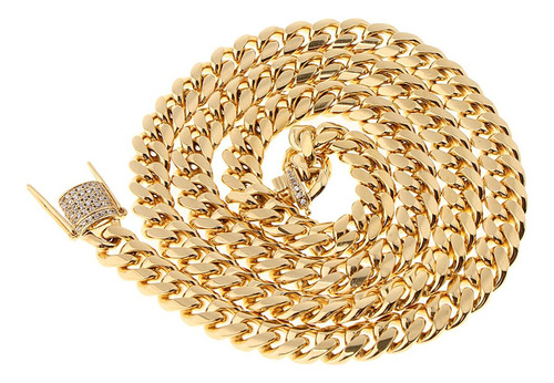 E Collar De Eslabones De Cadena De Muñeca Una Pulgada De Oro