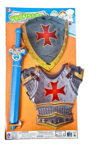Imagem 3 de 3 de Fantasia Infantil Kit De Guerreiro Medieval Lua De Cristal