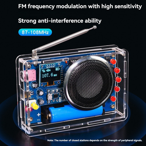Kit Electrónico De Bricolaje Para Radio Fm Con Pantalla Oled