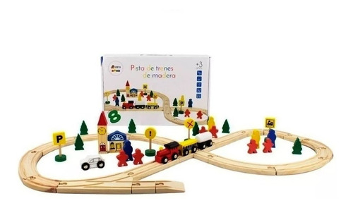 Pista De Trenes De Madera Juego Didactico Para Armar 