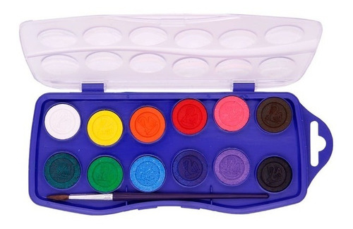 Imagen 2 de 2 de Acuarelas Pelikan Junior X12 Pastillas + Pincel
