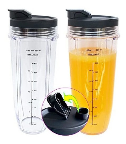 Vaso Nutri Ninja 32 Oz Con Tapa Sip & Seal, 2-pack